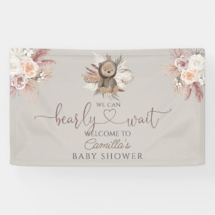 Boho Teddy Bear Baby Dusche Willkommen Banner