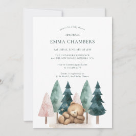 Boho Teddy Bear Baby Shower Einladung