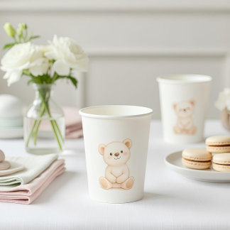 Boho Teddy Bear Baby Shower  Pappbecher