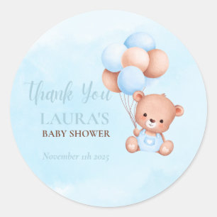 Boho Teddy Bear Baby Shower Runder Aufkleber