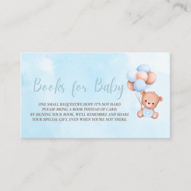 Boho Teddy Bear Babydusche Bücher für Baby Begleitkarte (Vorderseite)