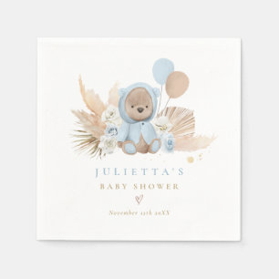 Boho Teddy Bear Babydusche Dekorationen Serviette