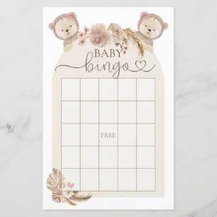 Boho Teddy Bear Bingo Baby Showspiel