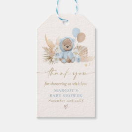 Boho Teddy Bear Blue Bearly Wait Baby Dusche Geschenkanhänger