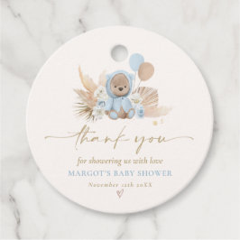 Boho Teddy Bear Blue Bearly Wait Baby Dusche Geschenkanhänger