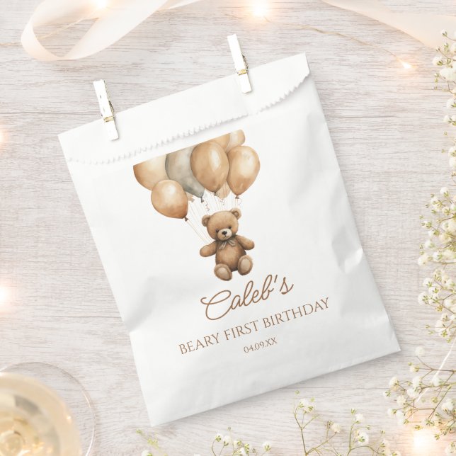 Boho Teddy Bear erste Geburtstagspartei Geschenktütchen (Ausgeschnitten)
