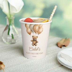 Boho Teddy Bear erste Geburtstagspartei Pappbecher