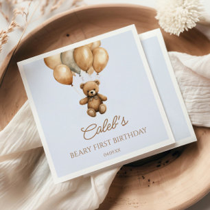 Boho Teddy Bear erste Geburtstagspartei Serviette