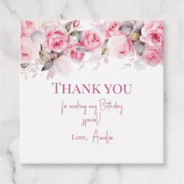 Boho Teddy Bear Girl Pink Bär Blorgeburt Tag Geschenkanhänger