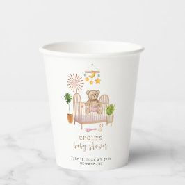 Boho Teddy Bear Kinderzimmer Babydusche Pappbecher