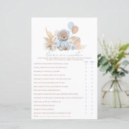 Boho Teddy Bear Ober oder unter Baby Showspiel