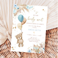 Boho Teddy Bear Picnic Boy Blue Baby Dusche