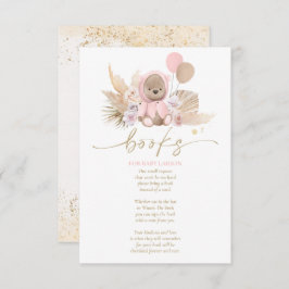 Boho Teddy Bear Pink Babydusche Bücher für Baby Begleitkarte