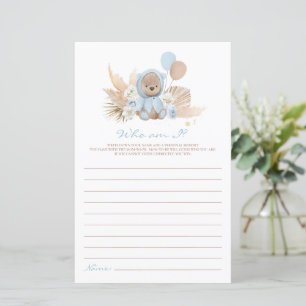Boho Teddy Bear Who Bin I Baby Shooting Game
