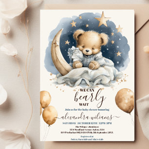 Boho Teddy Bear wir können frühes Abwarten Baby Du Einladung