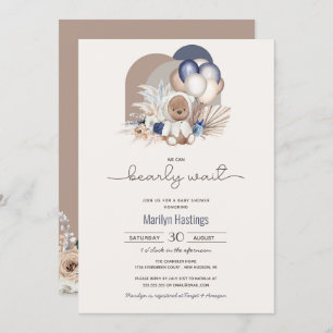 Boho Teddy Bear, wir können frühzeitig abwarten - Einladung