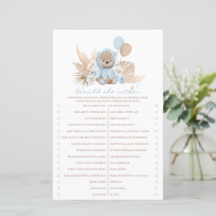 Boho Teddy Bear würde sie eher Baby Showspiel