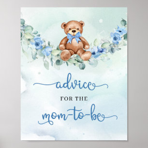 Boho teddy trägt Blumenbeilage für die Mutter, die Poster