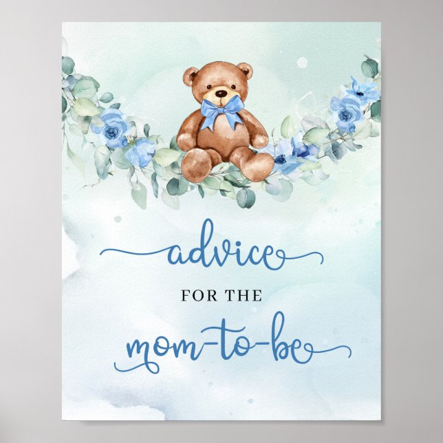 Boho teddy trägt Blumenbeilage für die Mutter, die Poster (Vorne)
