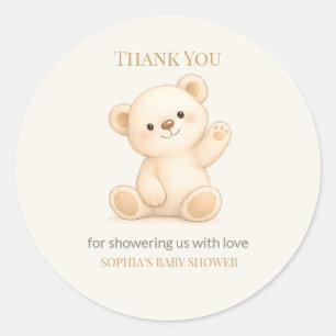 Boho-Teddybär-Baby-Party Runder Aufkleber