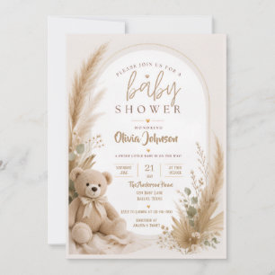 Boho-Teddybär-Baby-Shower-Einladung Save The Date