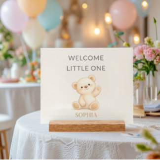 Boho-Teddybär “Willkommen, kleiner Schatz” Persona Acrylschild