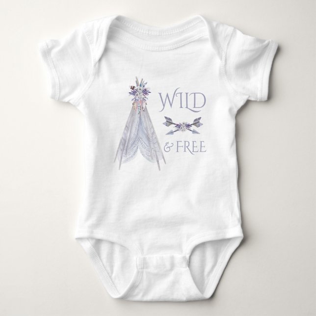 Boho Teepee Girls Tribal Baby Shirt (Vorderseite)