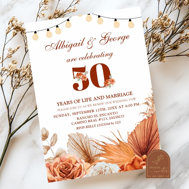 Boho Teracotta Wir machen noch immer Jubiläumseinl Einladung (Von Creator hochgeladen)