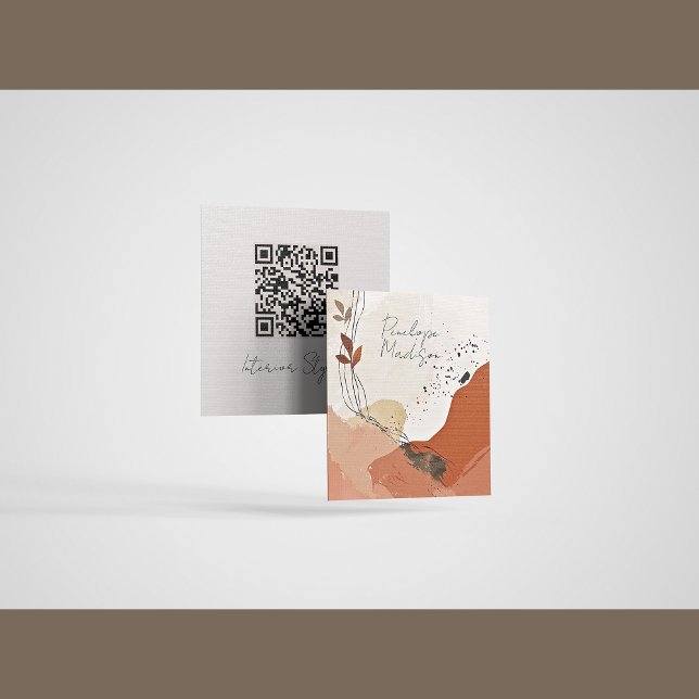 Boho Terracotta Abstrakt Calling Card Telefonnummerkarte (Von Creator hochgeladen)