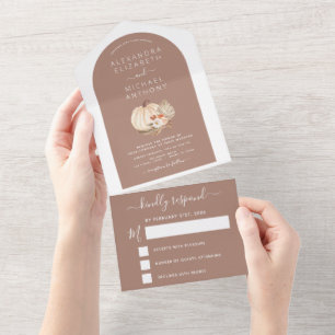 Boho Terracotta - alles in einem All In One Einladung