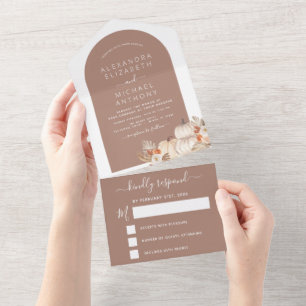 Boho Terracotta - alles in einem All In One Einladung