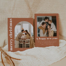 Boho Terracotta Arch Foto Familienurlaub Card