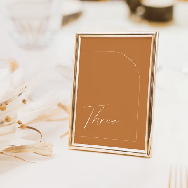 Boho Terracotta Arch Table Three Tischnummer (Boho Terracotta Arch Table Three Table Number)