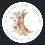 Boho Terracotta Babydusche Rund-Gabe-Etikett Runder Aufkleber<br><div class="desc">Boho Terracotta Floral Gender Neutral Baby Duwer Round Gvor Label. Matching Artikel in unserem Shop Cava Party Designs.</div>