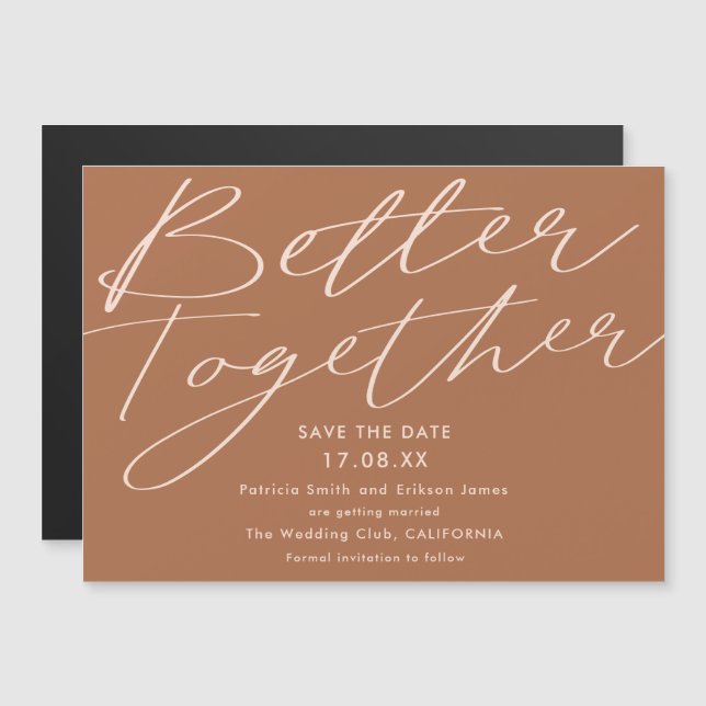 Boho terracotta besser Save the Date Magnetkarte (Vorne/Hinten)