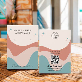 Boho terracotta Blue Jewelry Maker Qr Logo Ohrring