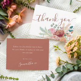 Boho Terracotta & Blush Thank You Bridal Shower  Dankeskarte