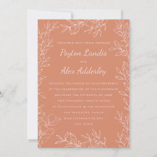 Boho Terracotta Blush Wedding Einladung
