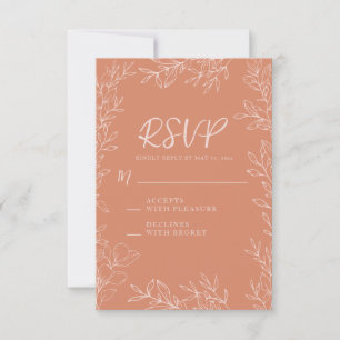Boho Terracotta Blush Wedding RSVP Karte