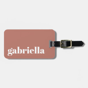 Boho Terracotta Bold Typografy Personalisiert Name Gepäckanhänger