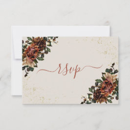 Boho Terracotta Botanische Floralgoldblüte UAWG RSVP Karte