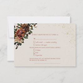 Boho Terracotta Botanische Floralgoldblüte UAWG RSVP Karte