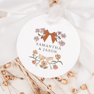 Boho Terracotta Bow Gastgeschenk Hochzeit Geschenkanhänger