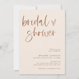 Boho Terracotta Brautparty | Minimalistisch Bridal Einladung