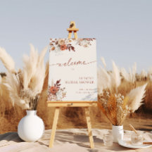 Boho Terracotta Brautparty Willkommen