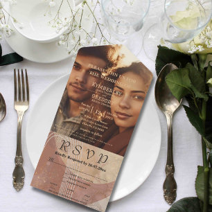 Boho Terracotta Brown Abstrakte Minimalistische We All In One Einladung