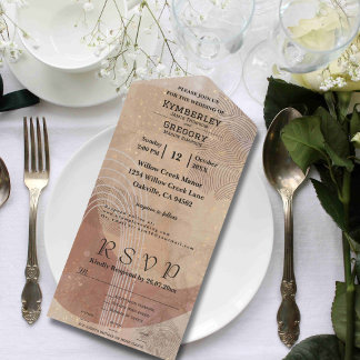 Boho Terracotta Brown Abstrakte Minimalistische We All In One Einladung