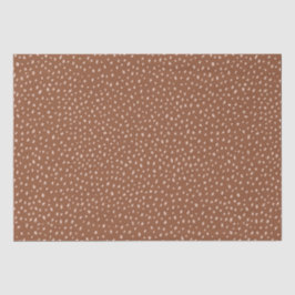 Boho Terracotta Brown & Beige Dots Babydusche Seidenpapier