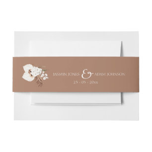 Boho Terracotta Brown Pampas Grass Floral Wedding Einladungsbanderole