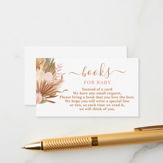 Boho Terracotta Bücher für Kinderkarte Begleitkarte (Vorderseite/Rückseite Beispiel)